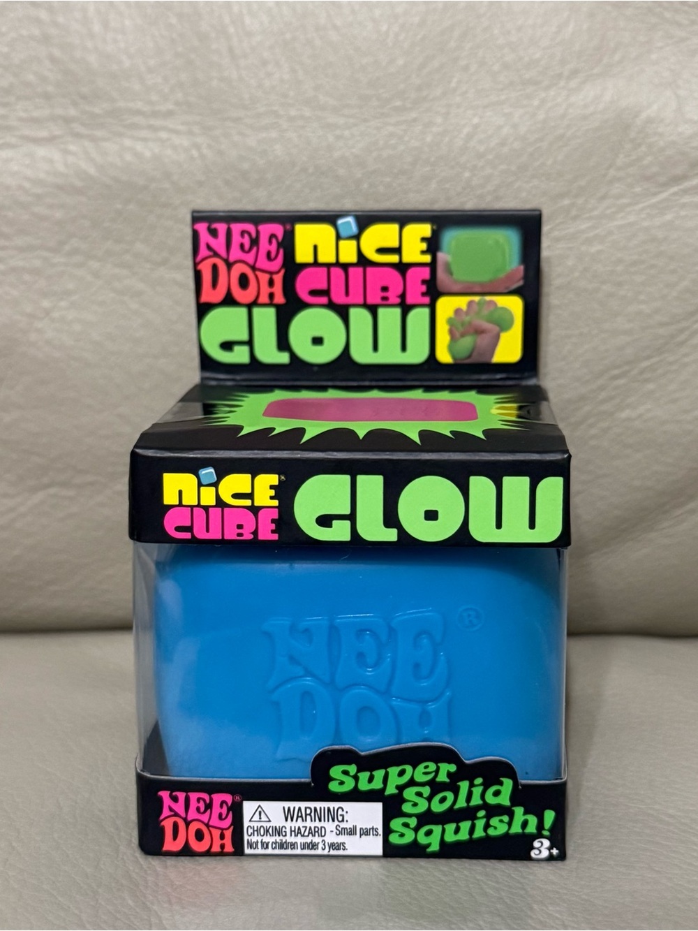 NEW NeeDoh Nice Cube Glow In The Dark Schylling Authentic BLUE